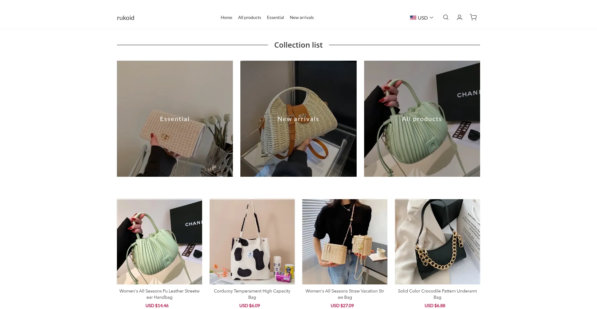 Website screenshot of Rukoid.com