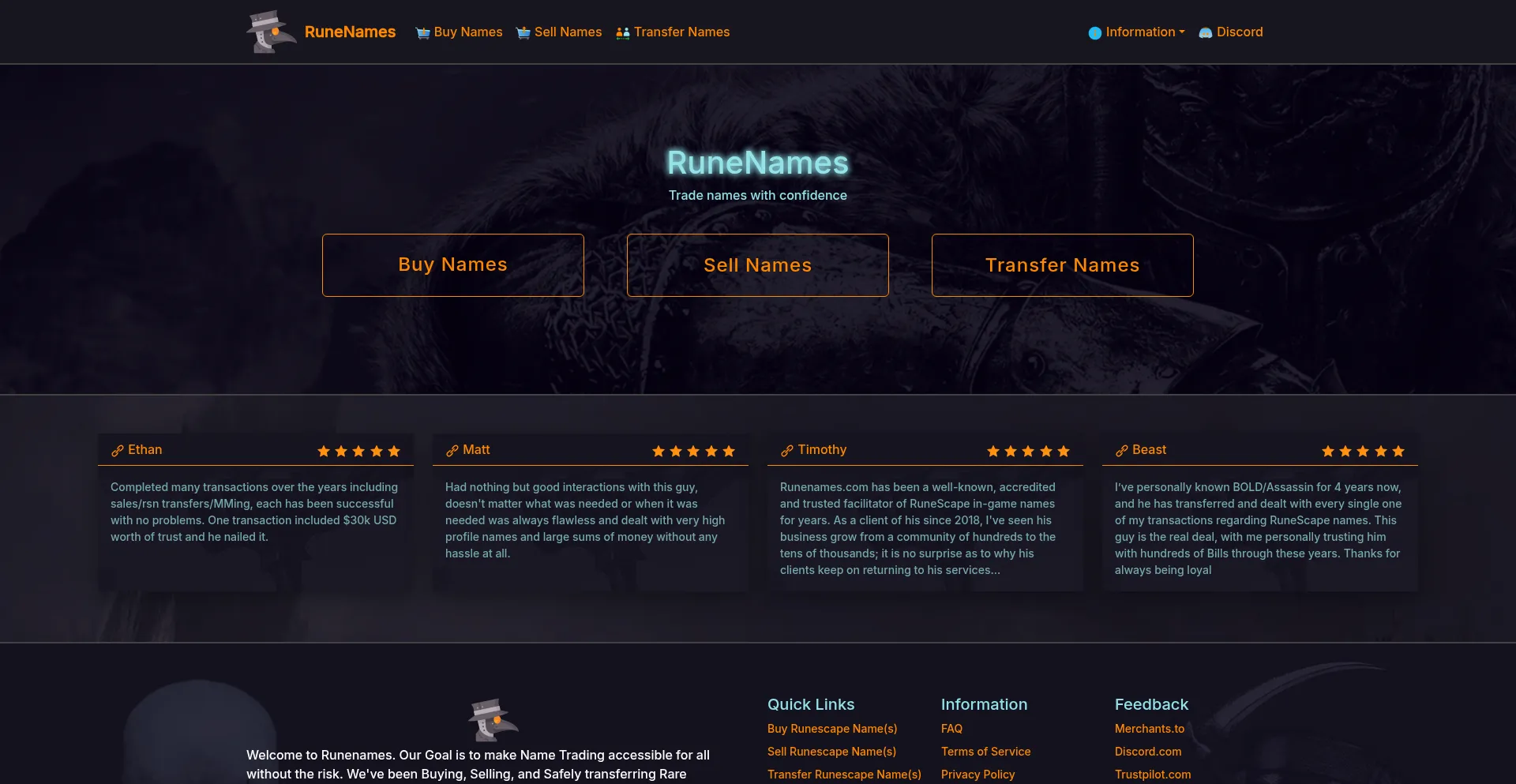 Runenames.com Screenshot