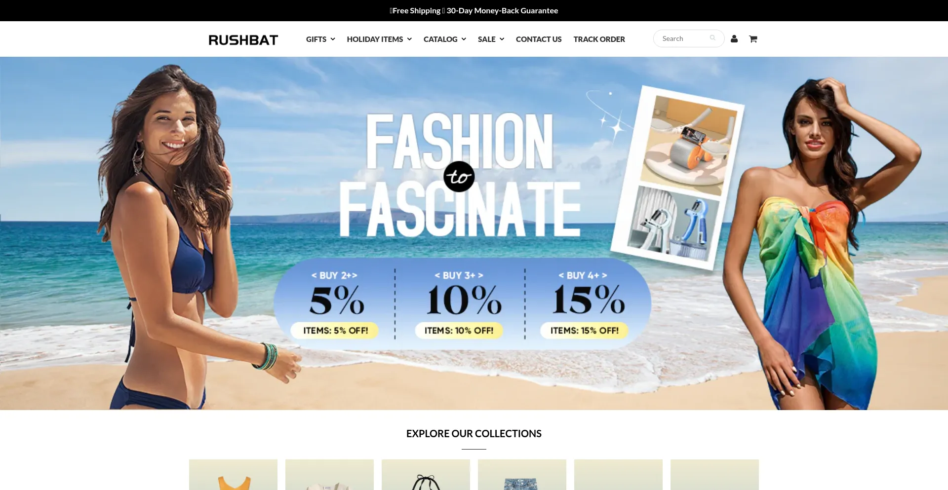 Website screenshot of Rushbat.com