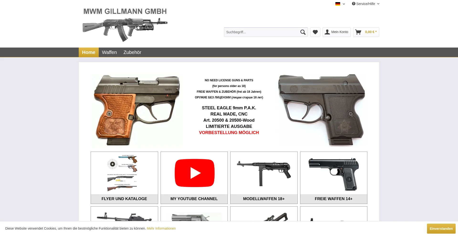 Website screenshot of Russ-guns-de.net
