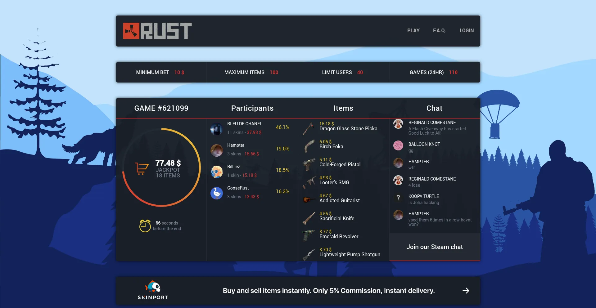 Website screenshot of Rusty-drop.com