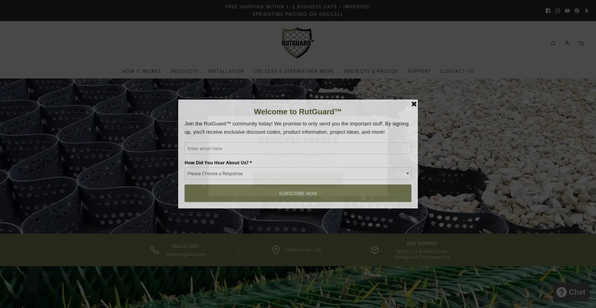 Website screenshot of Rutguard.com
