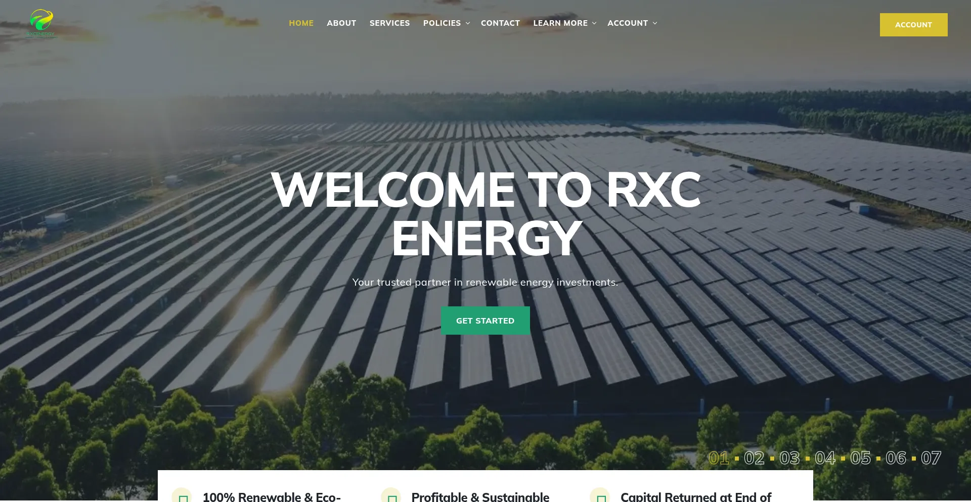 Website screenshot of Rxcenergy.com
