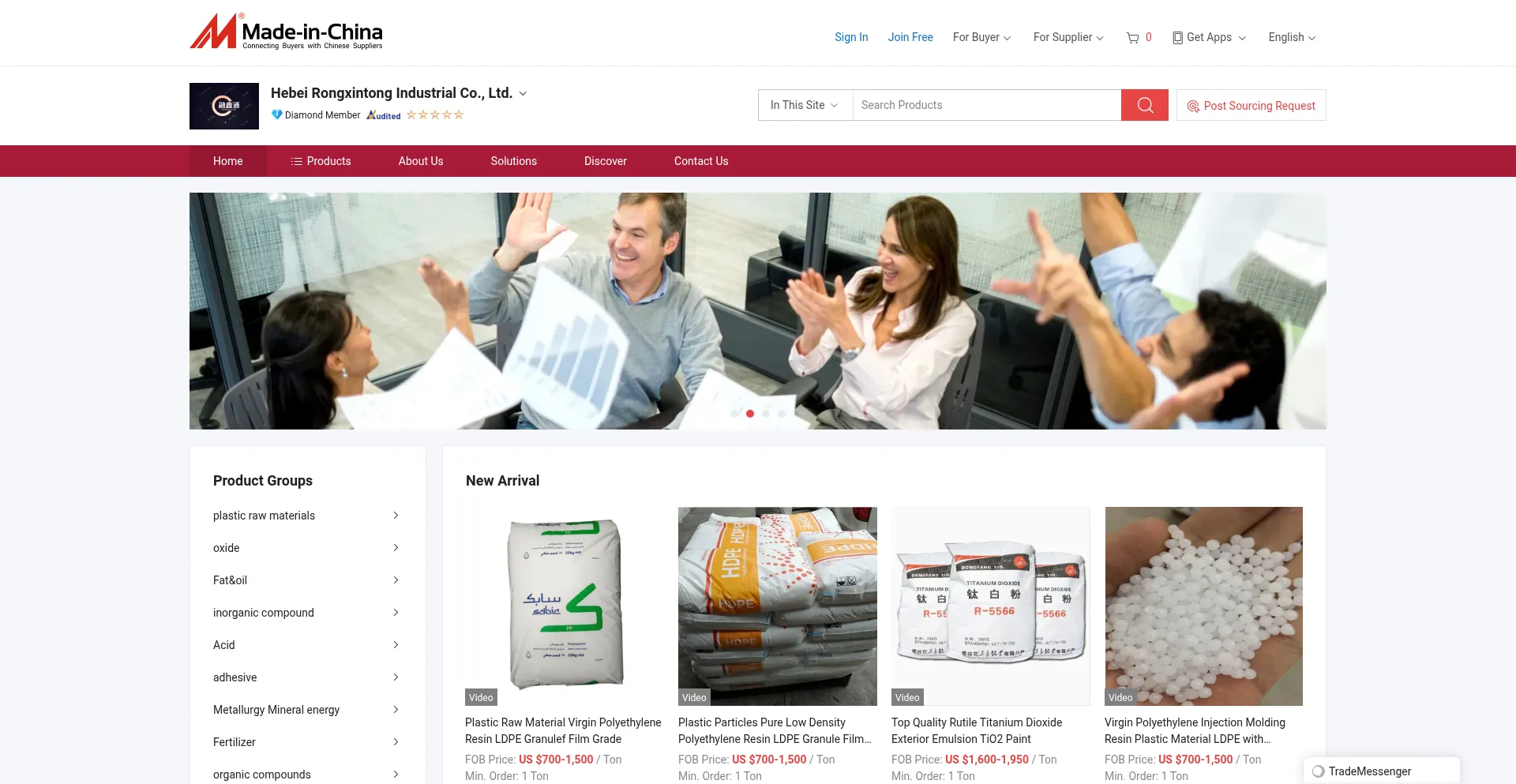Website screenshot of Rxtchem.en.made-in-china.com