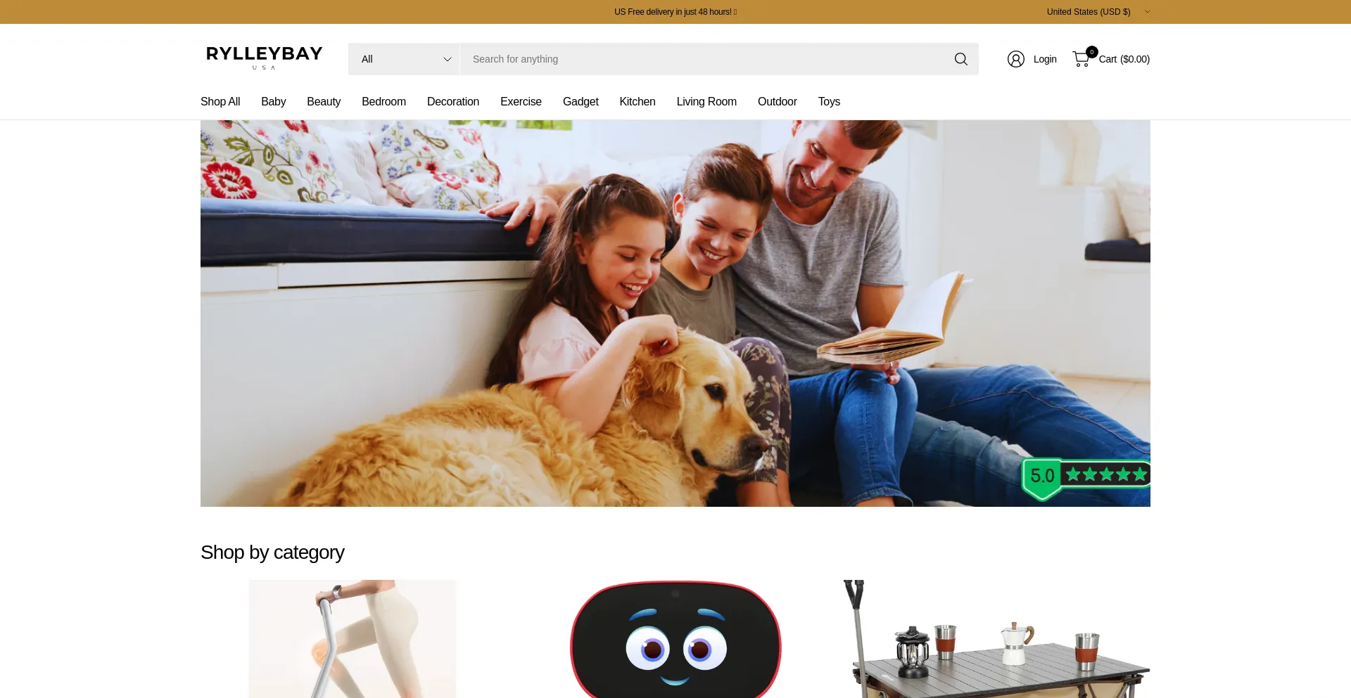 Website screenshot of Rylleybay.com