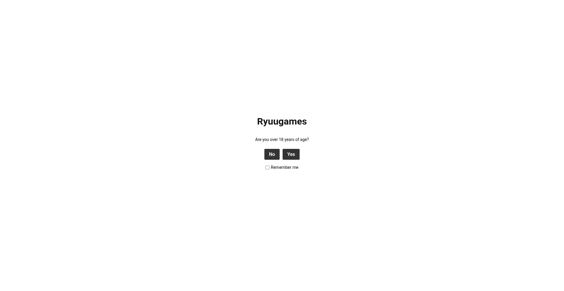 Website screenshot of Ryuugames.com