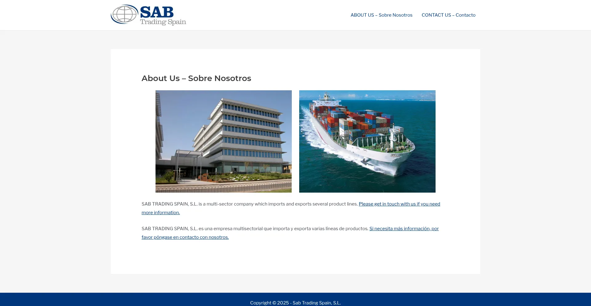 Website screenshot of Sabspain.com