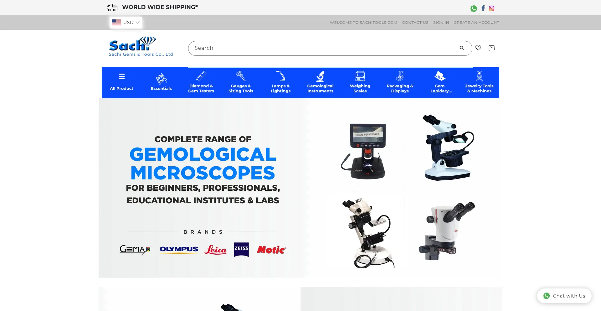 Website screenshot of Sachitools.com