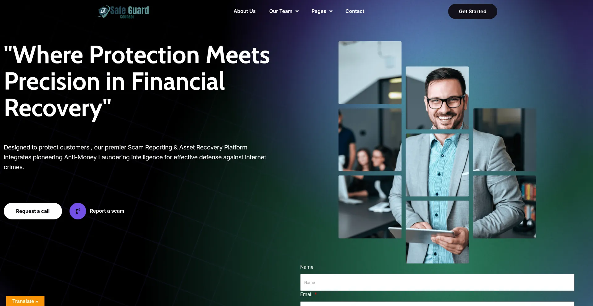 Website screenshot of Safeguardcounsel.com