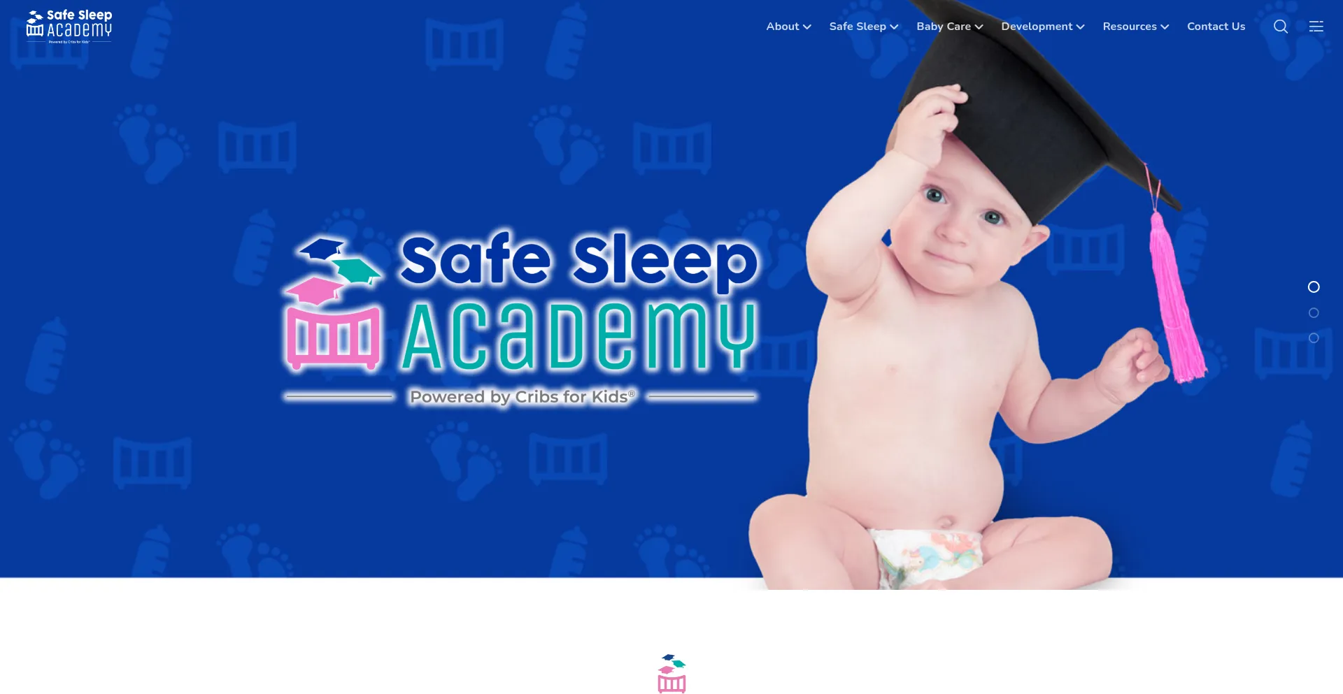 Website screenshot of Safesleepacademy.org