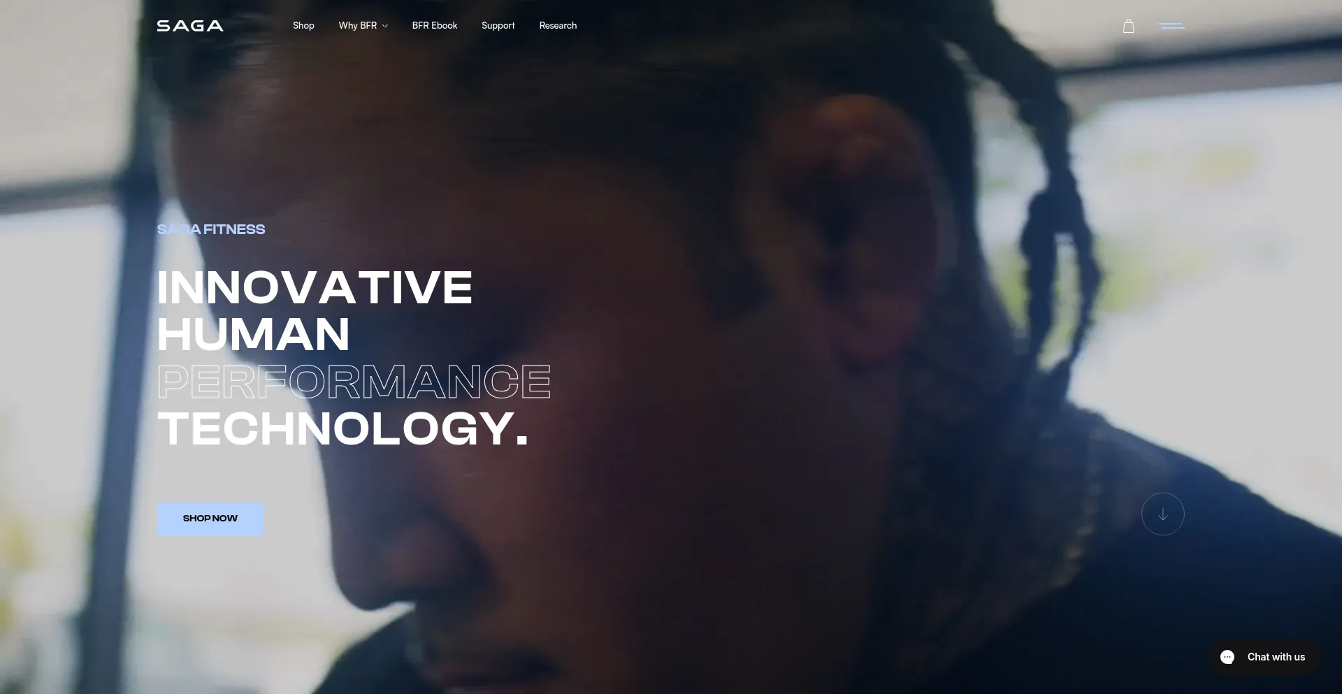 Website screenshot of Saga.fitness