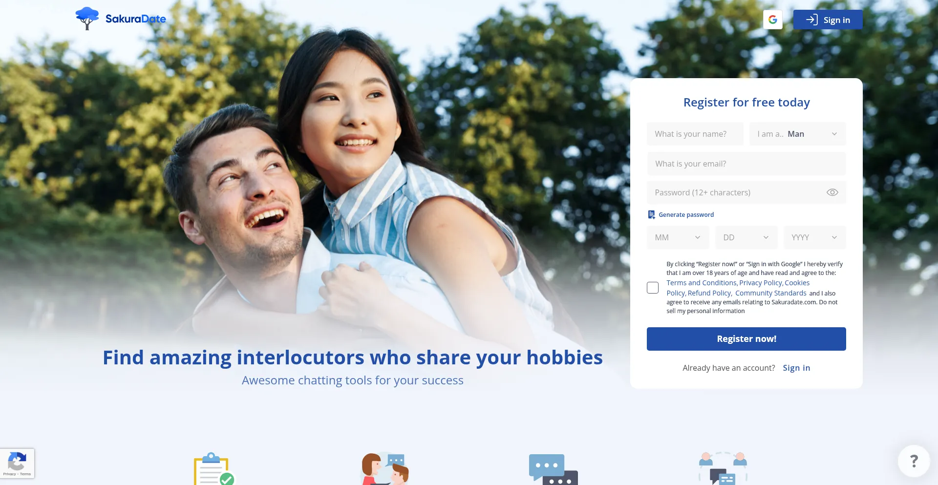 Sakuradate.com Screenshot