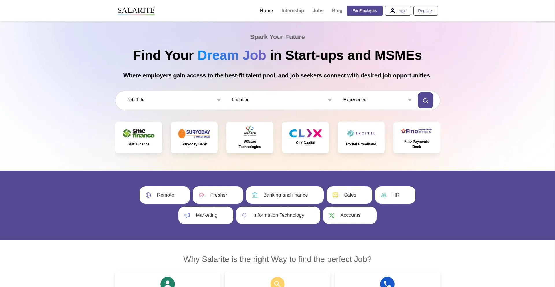 Website screenshot of Salarite.com
