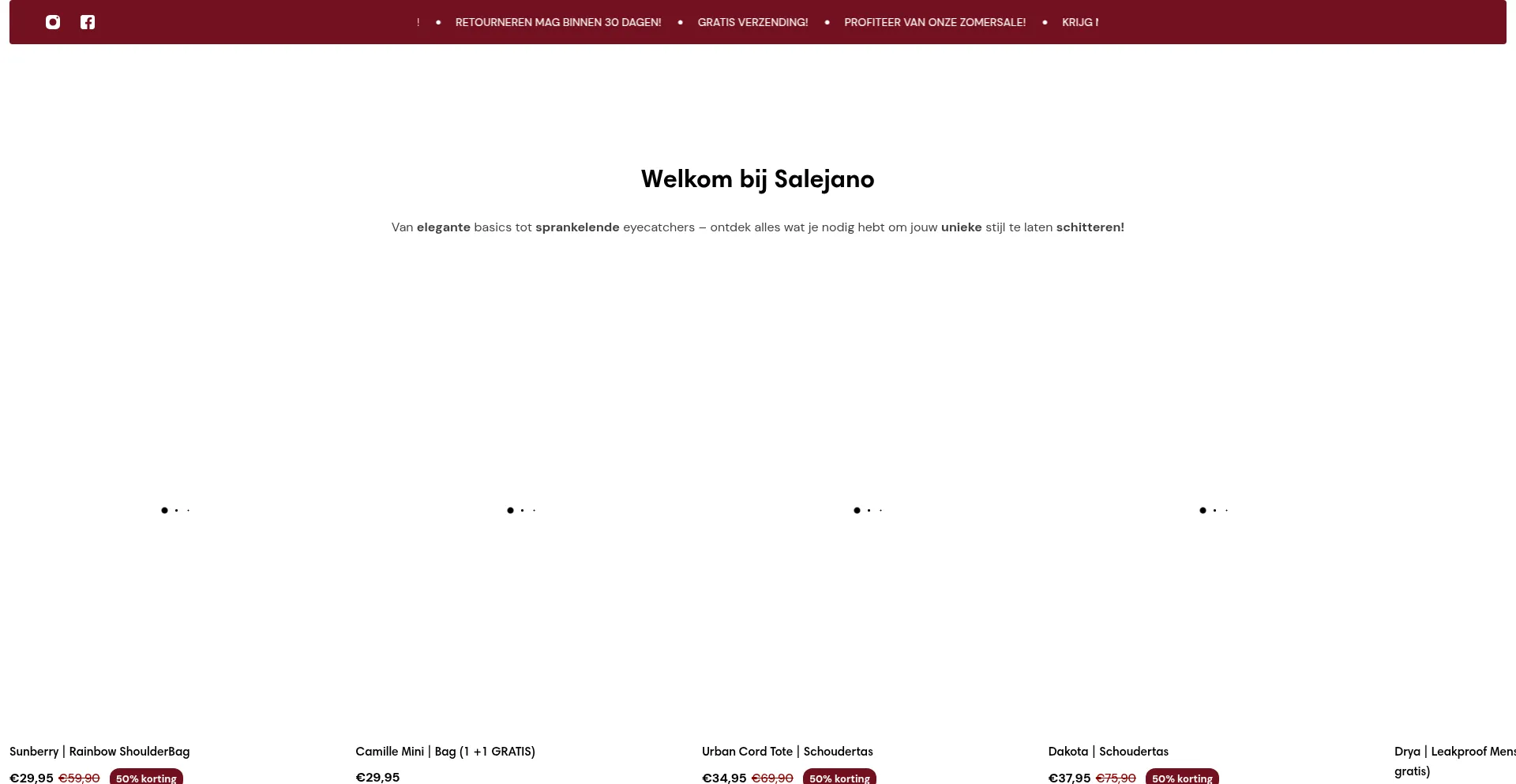 Website screenshot of Salejano.nl