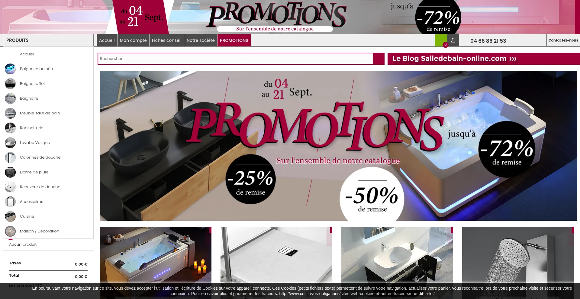 Website screenshot of Salledebain-online.com