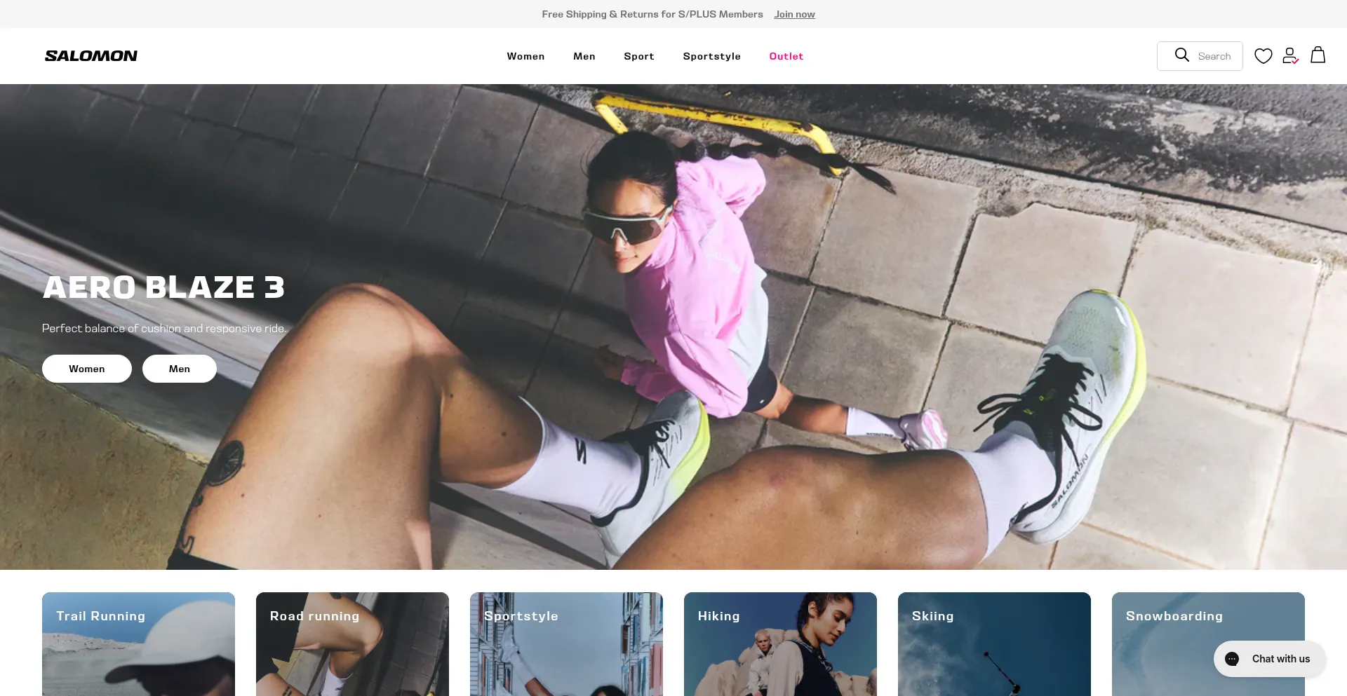 Website screenshot of Salomon.co.nz