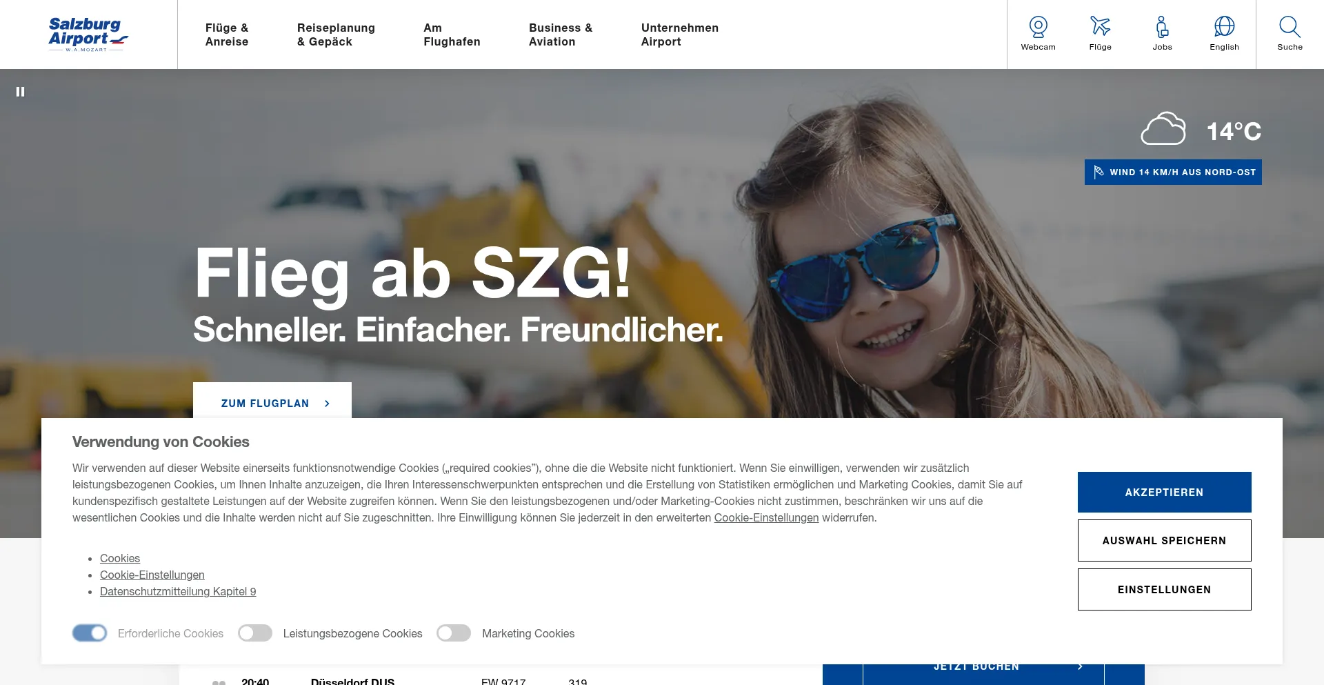 Salzburg-airport.com Screenshot