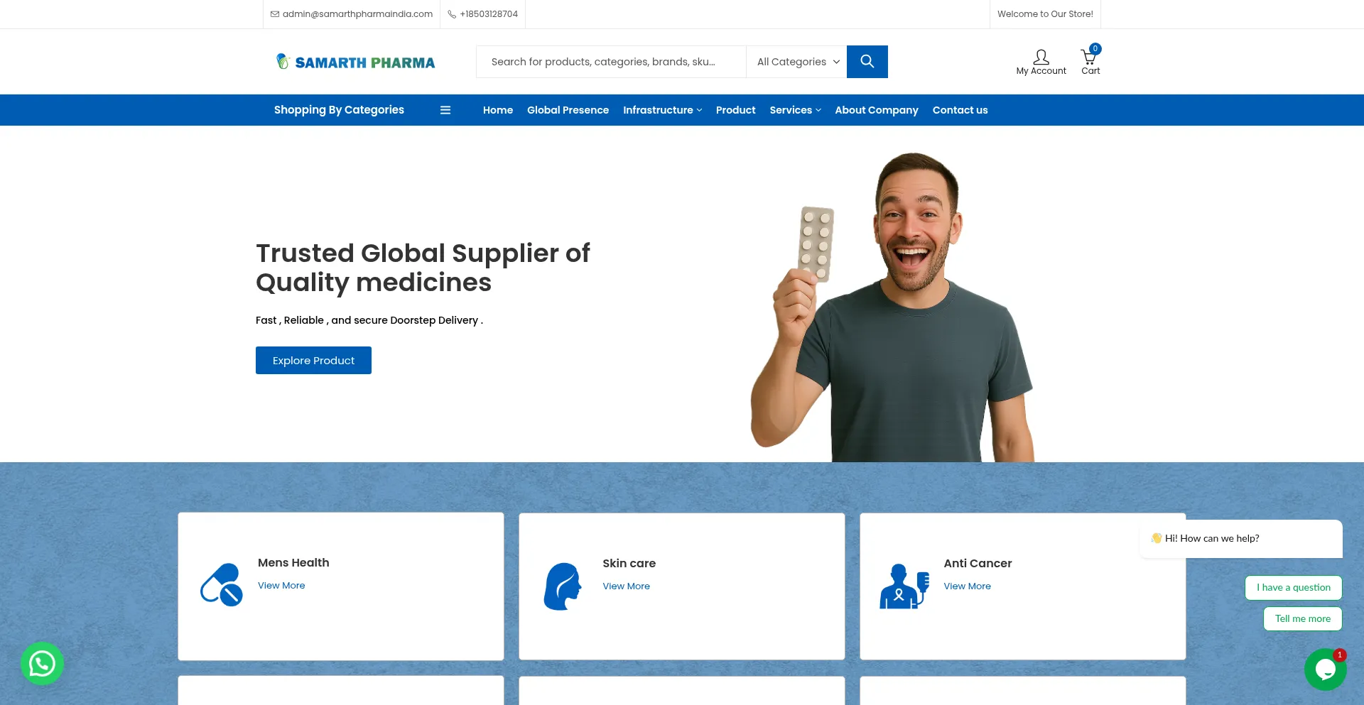 Website screenshot of Samarthpharmaindia.com