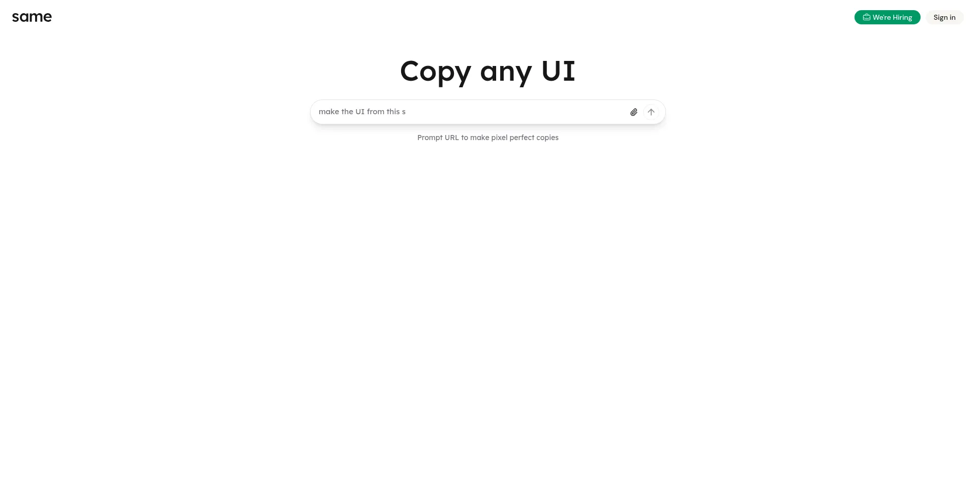 Website screenshot of Same.new