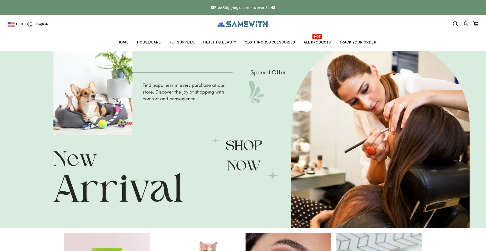 Website screenshot of Samewith.com