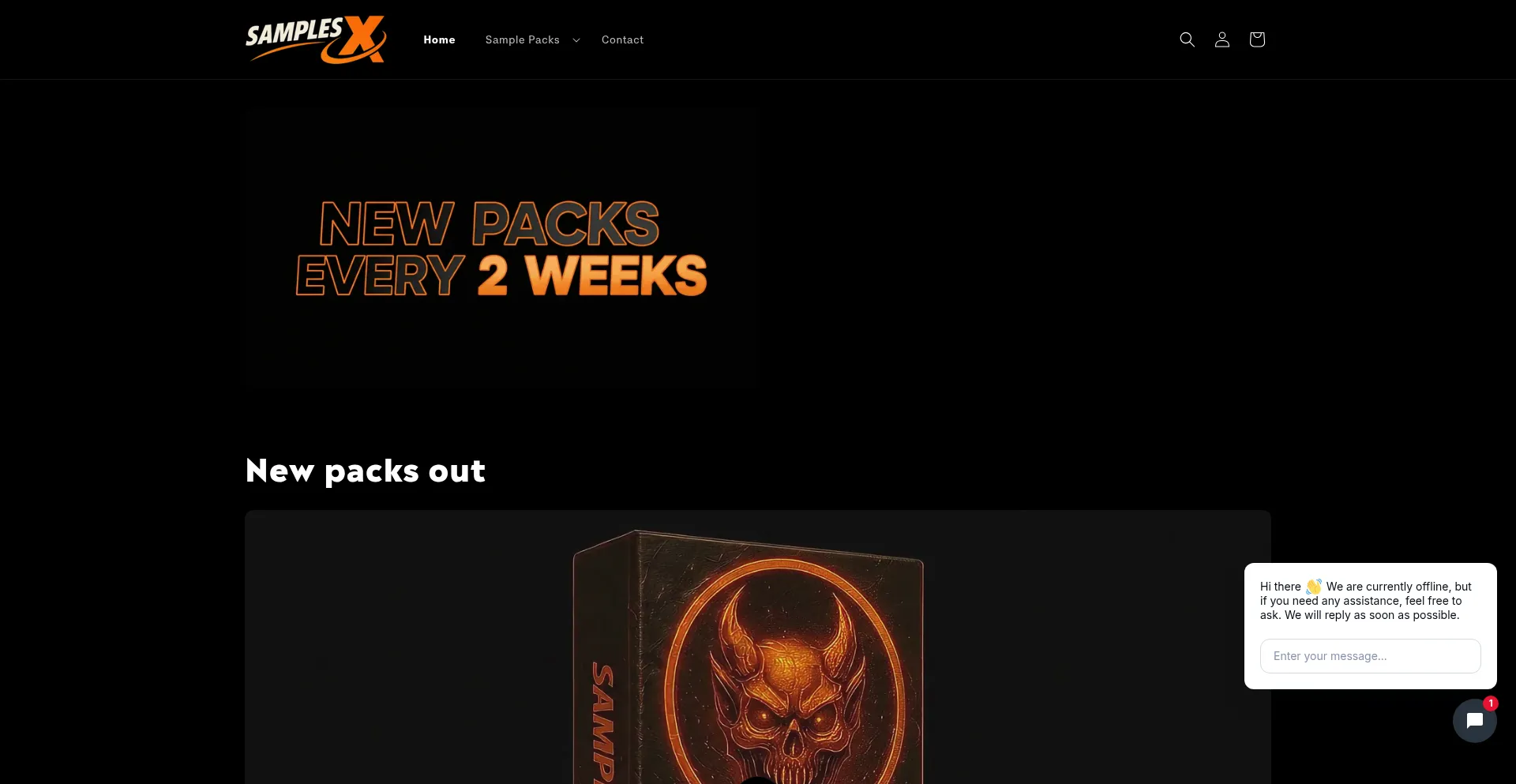 Website screenshot of Samplesx.com