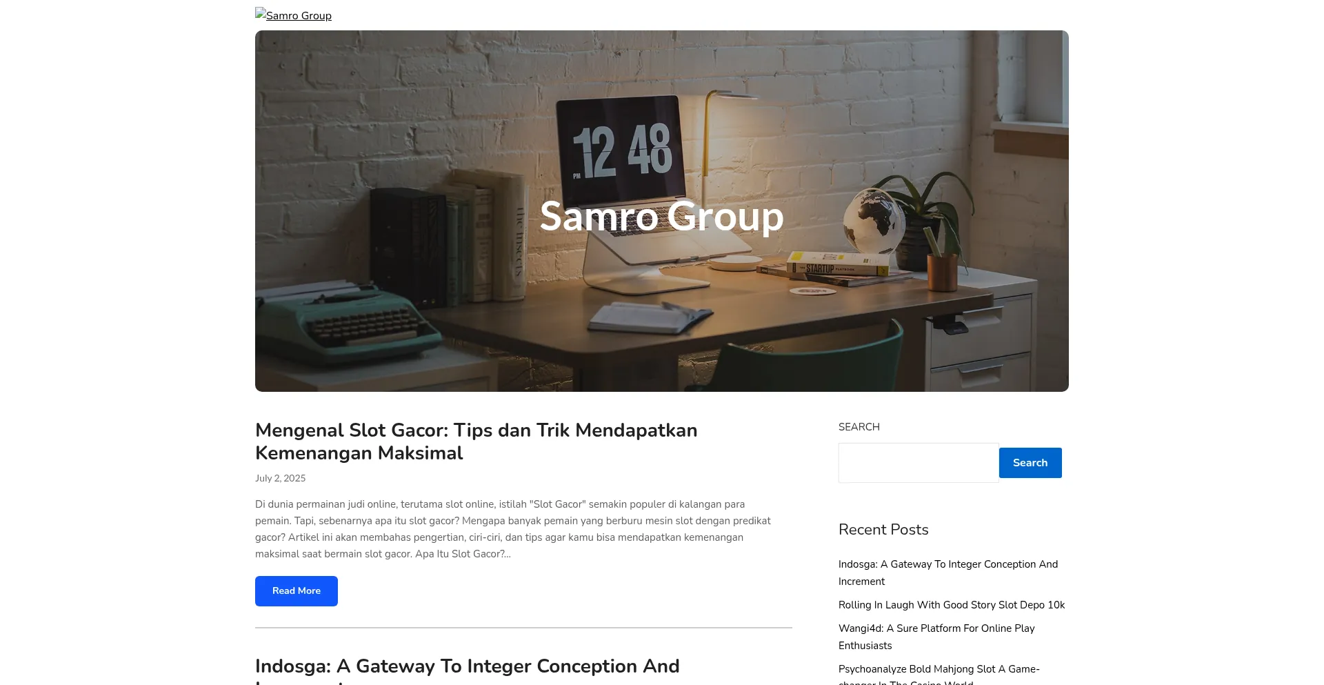 Website screenshot of Samrogroup.com
