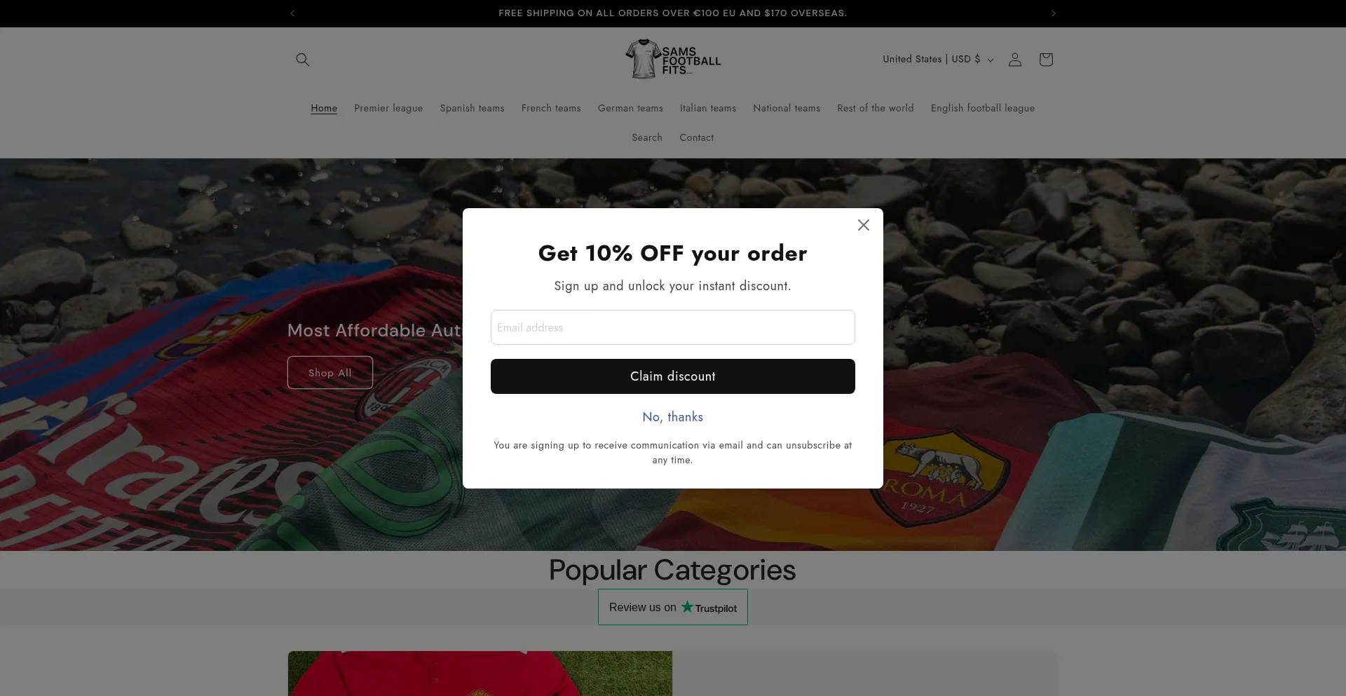 Samsfootballfits.com Screenshot