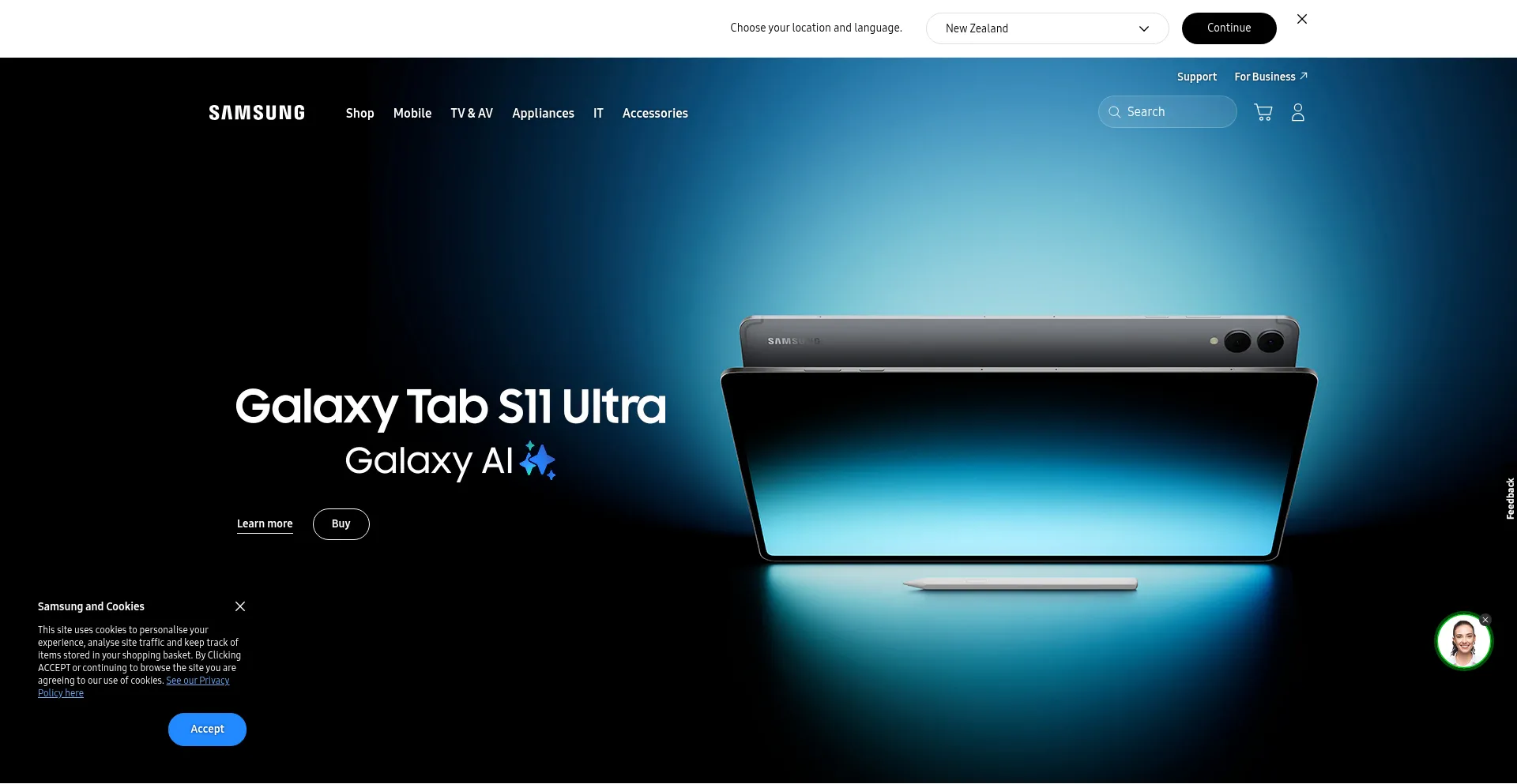 Samsung.co.nz Screenshot