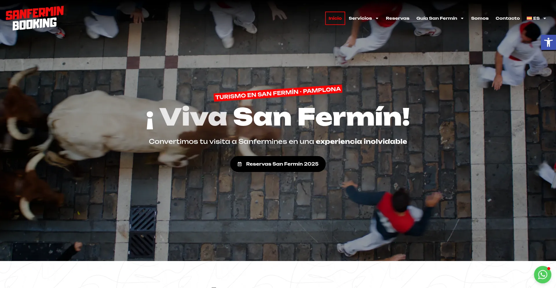 Website screenshot of Sanferminbooking.com
