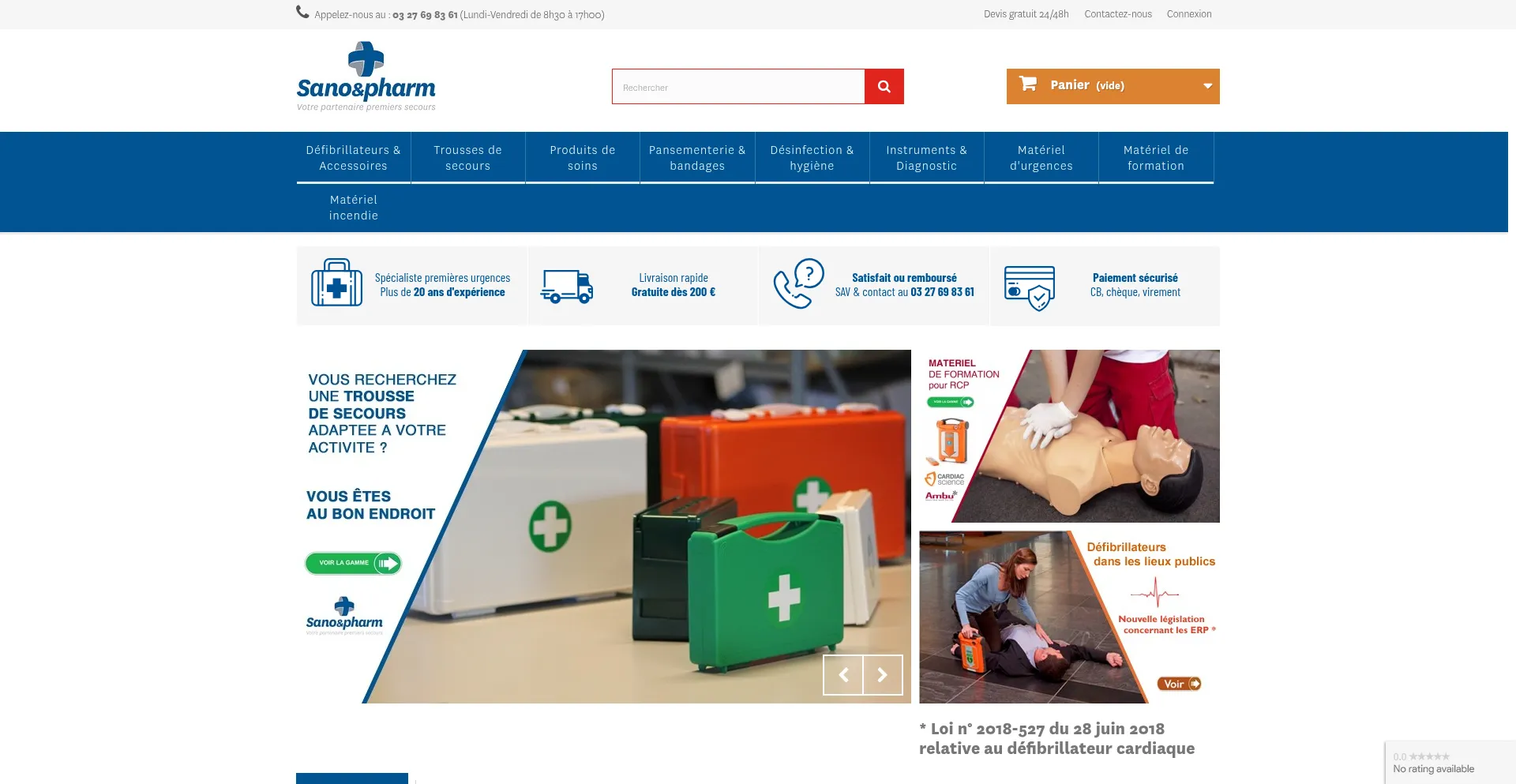 Website screenshot of Sanoetpharm.fr