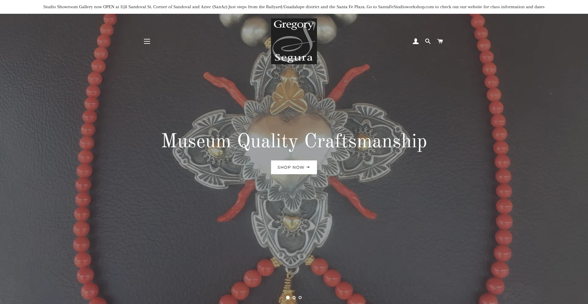 Website screenshot of Santafesilverworks.shop