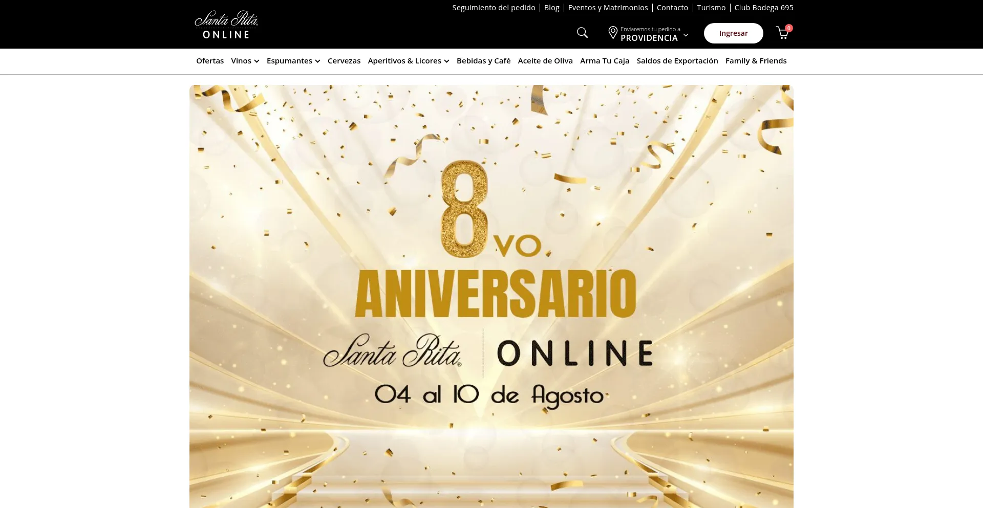 Website screenshot of Santaritaonline.com