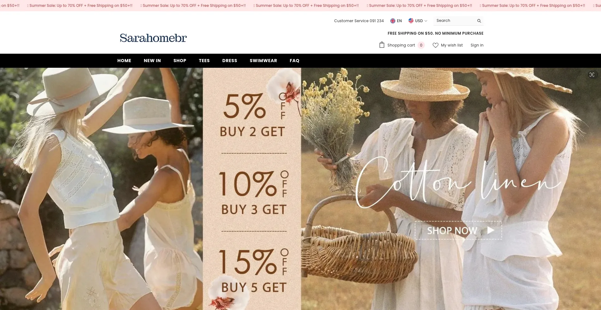 Website screenshot of Sarahomebr.com
