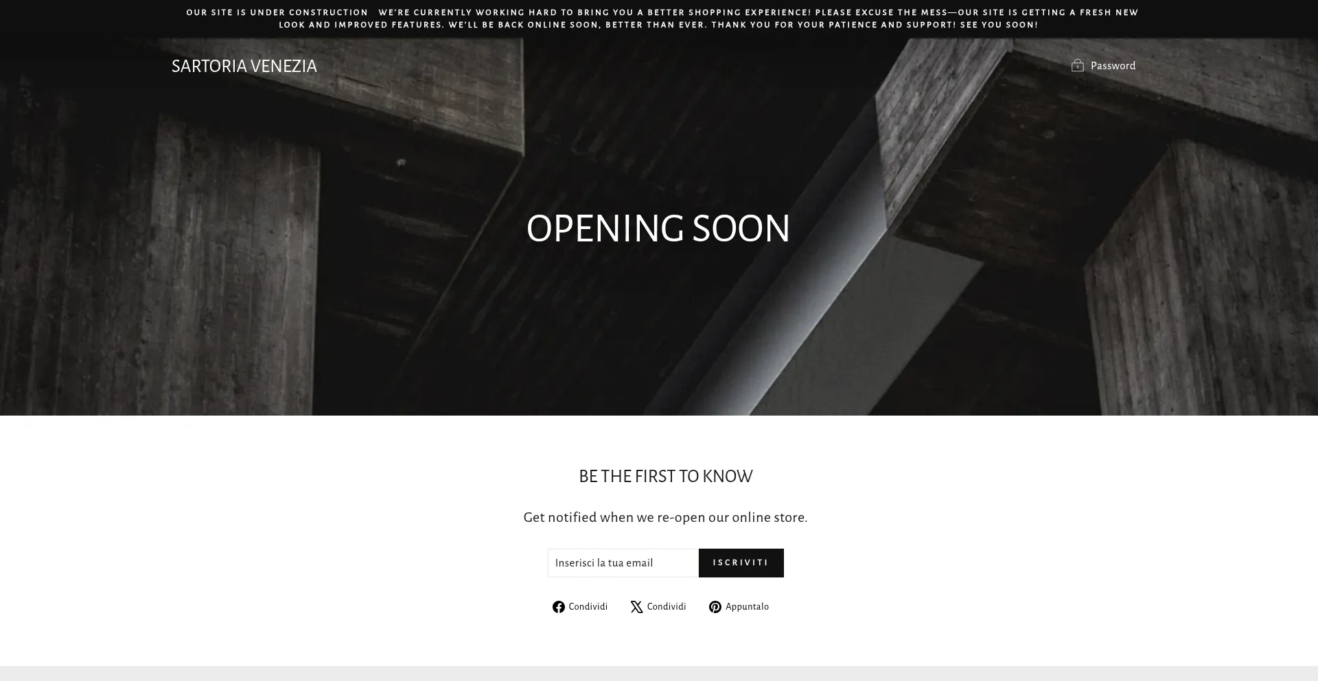 Website screenshot of Sartoria-venezia.com