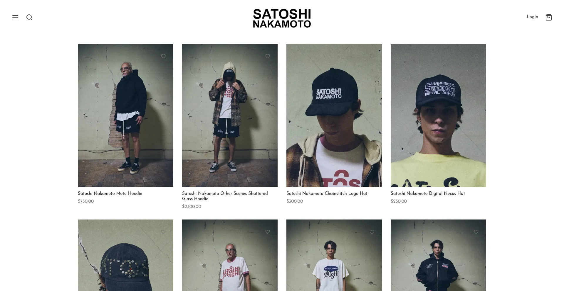 Website screenshot of Satoshinakamotoclothing.us