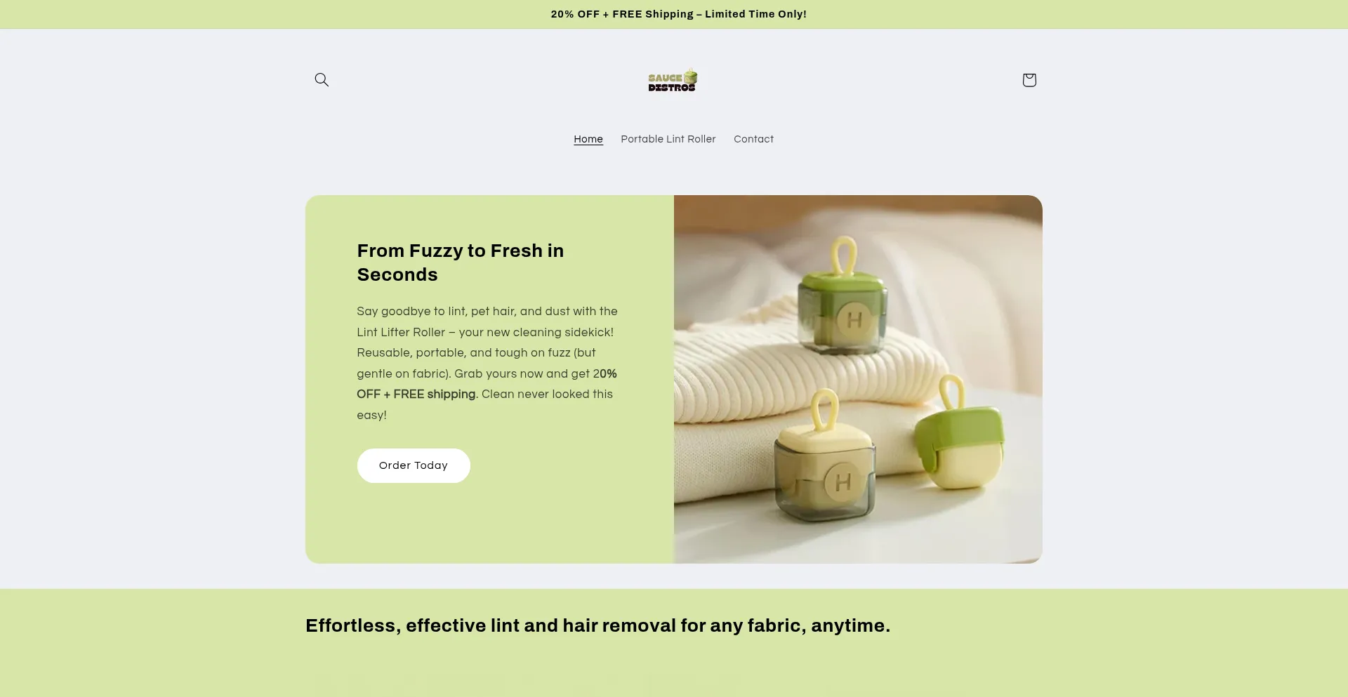Website screenshot of Saucedistros.com