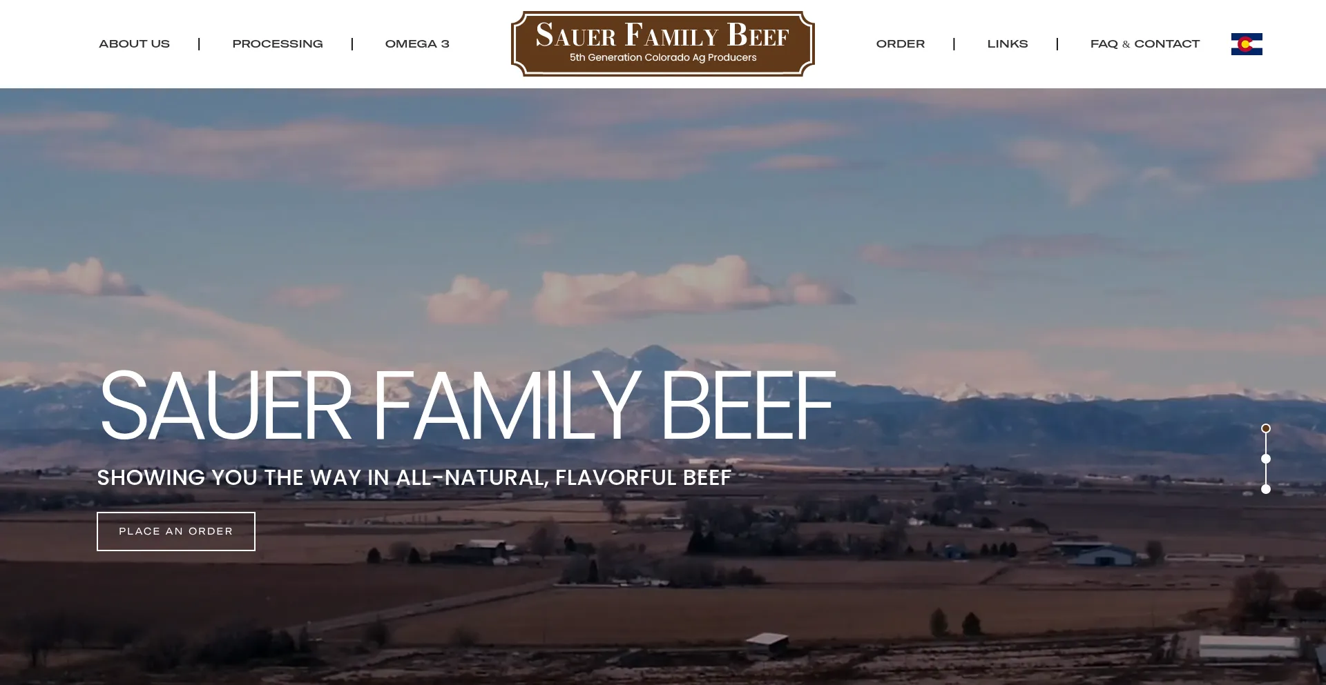 Website screenshot of Sauerfamilybeef.com