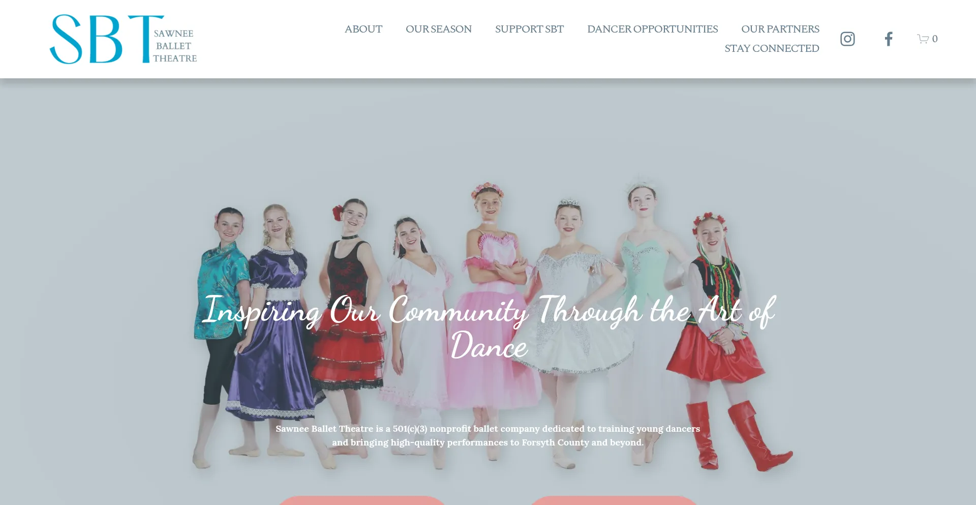 Website screenshot of Sawneeballettheatre.com