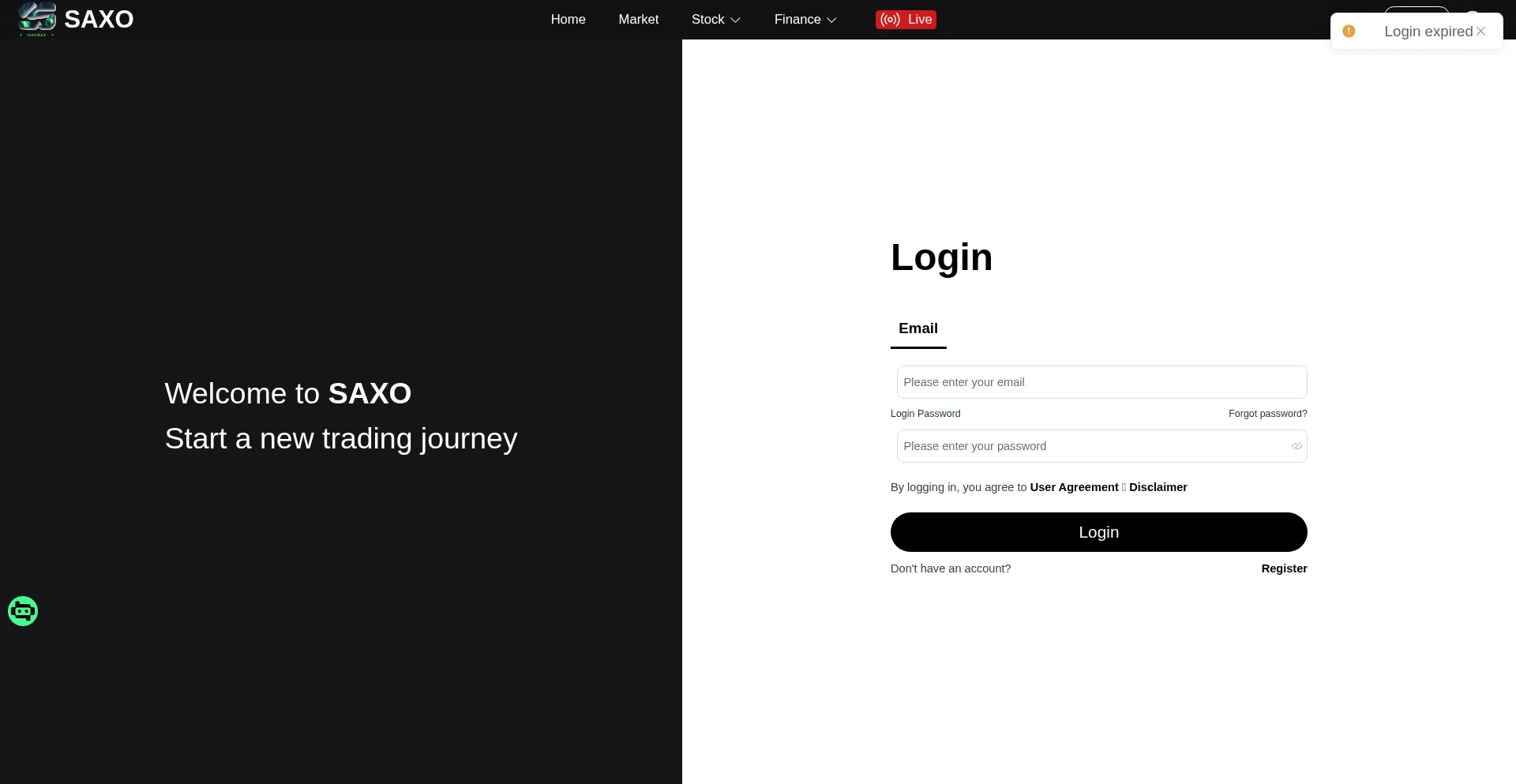 Website screenshot of Saxostock.com