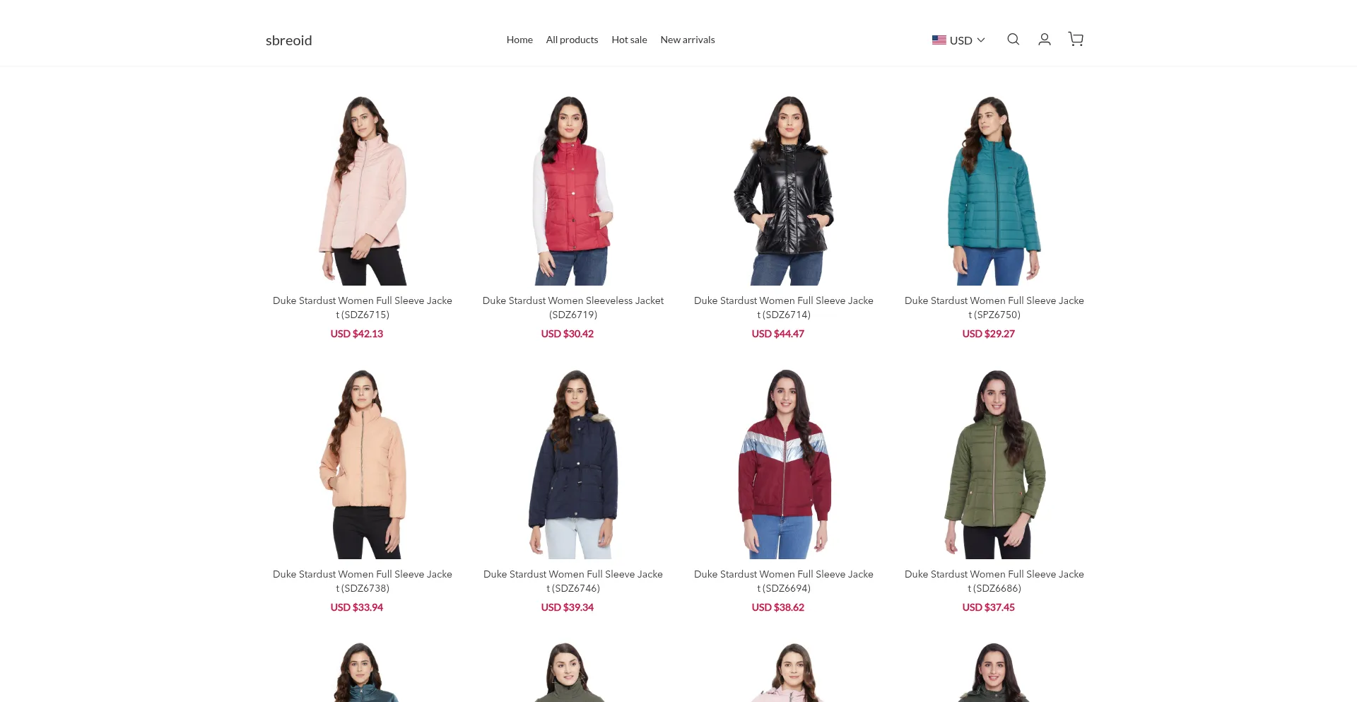 Website screenshot of Sbreoid.com
