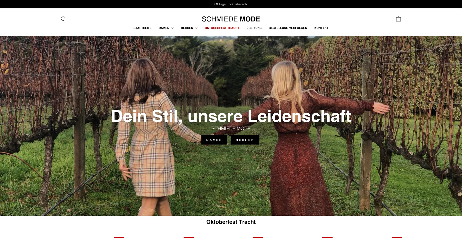 Website screenshot of Schmiedemode.de