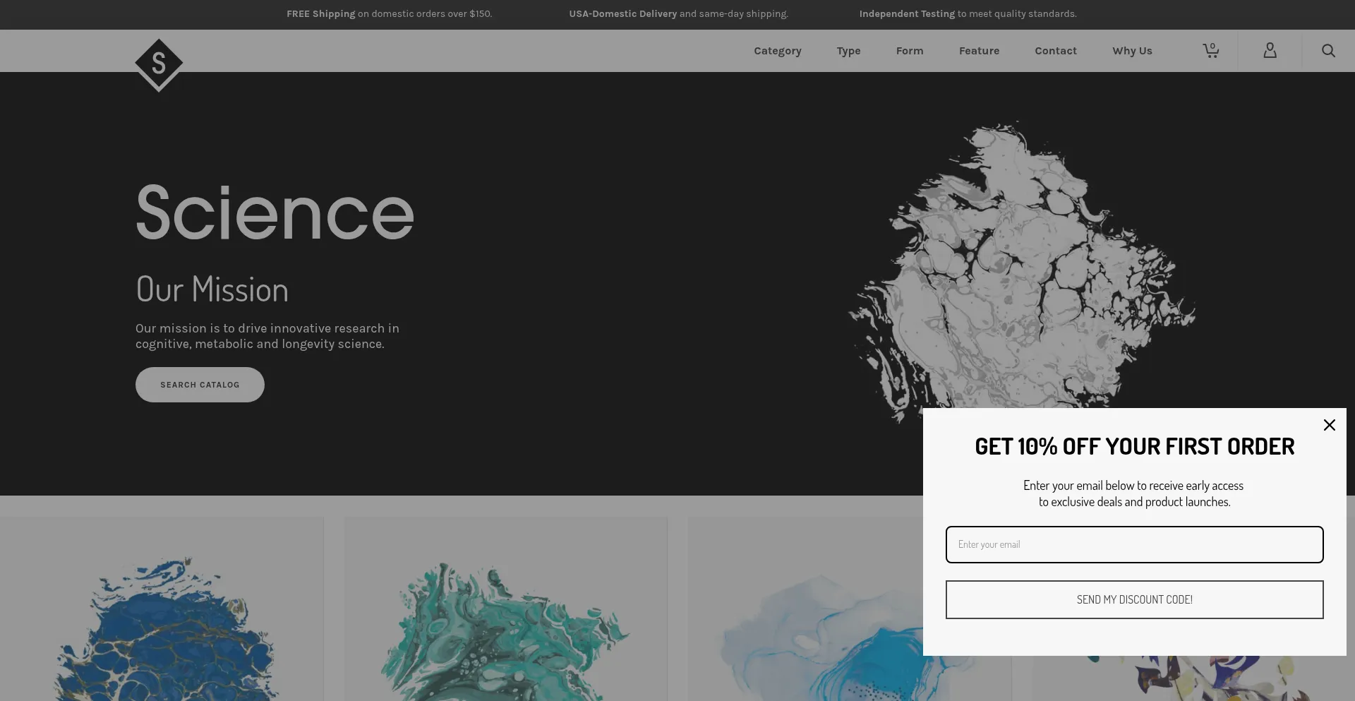 Website screenshot of Science.bio