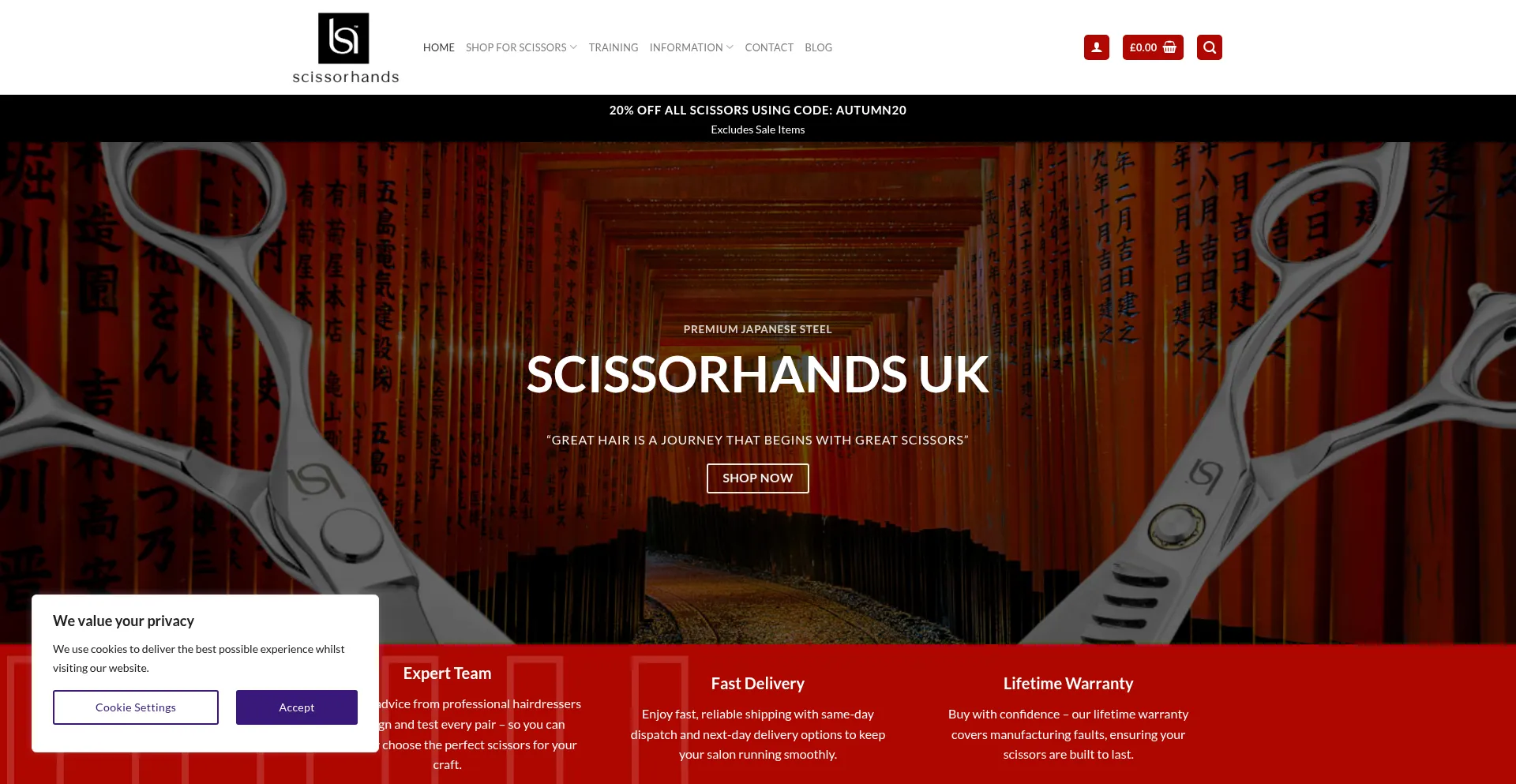 Scissorhands.co.uk Screenshot