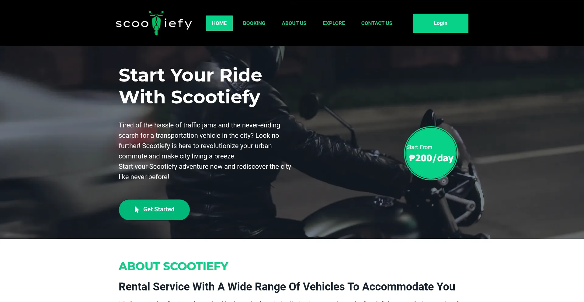 Website screenshot of Scootiefy.com