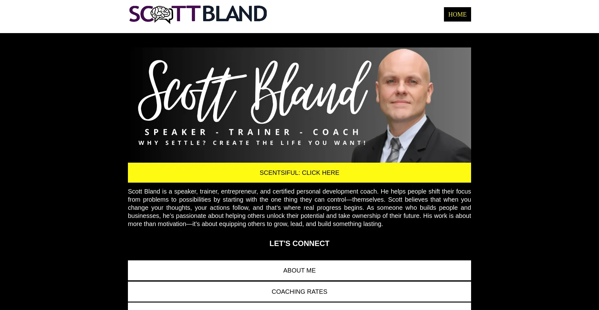 Website screenshot of Scottbland.com