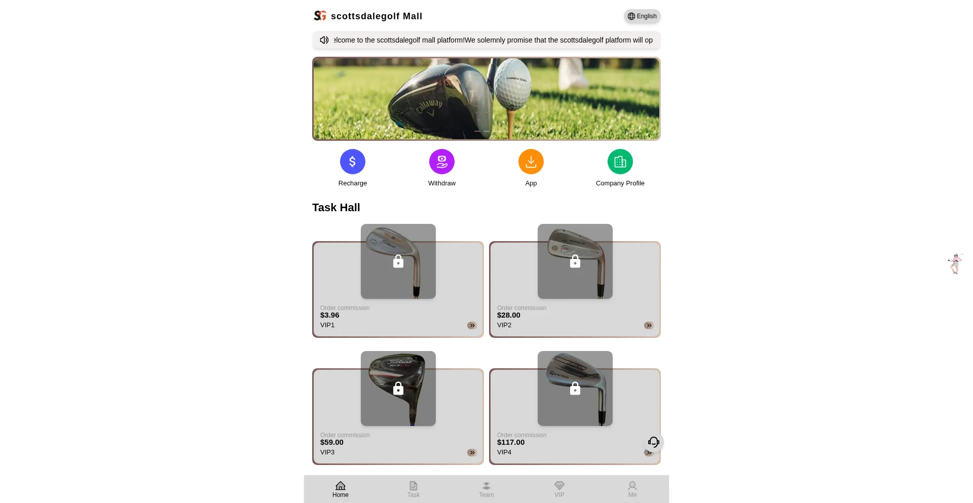 Website screenshot of Scottsdalegolf.top