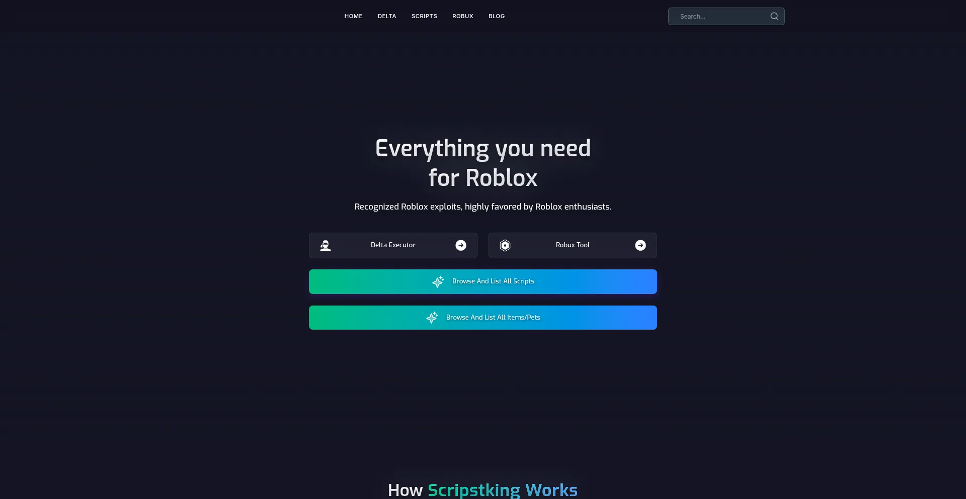 Website screenshot of Scriptsking.com