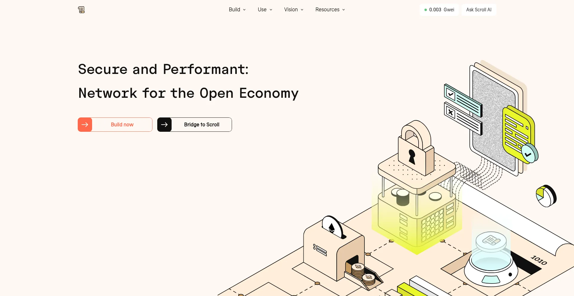 Website screenshot of Scroll.io