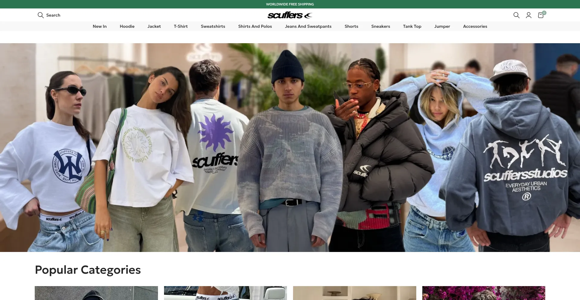 Website screenshot of Scuffersstore.com