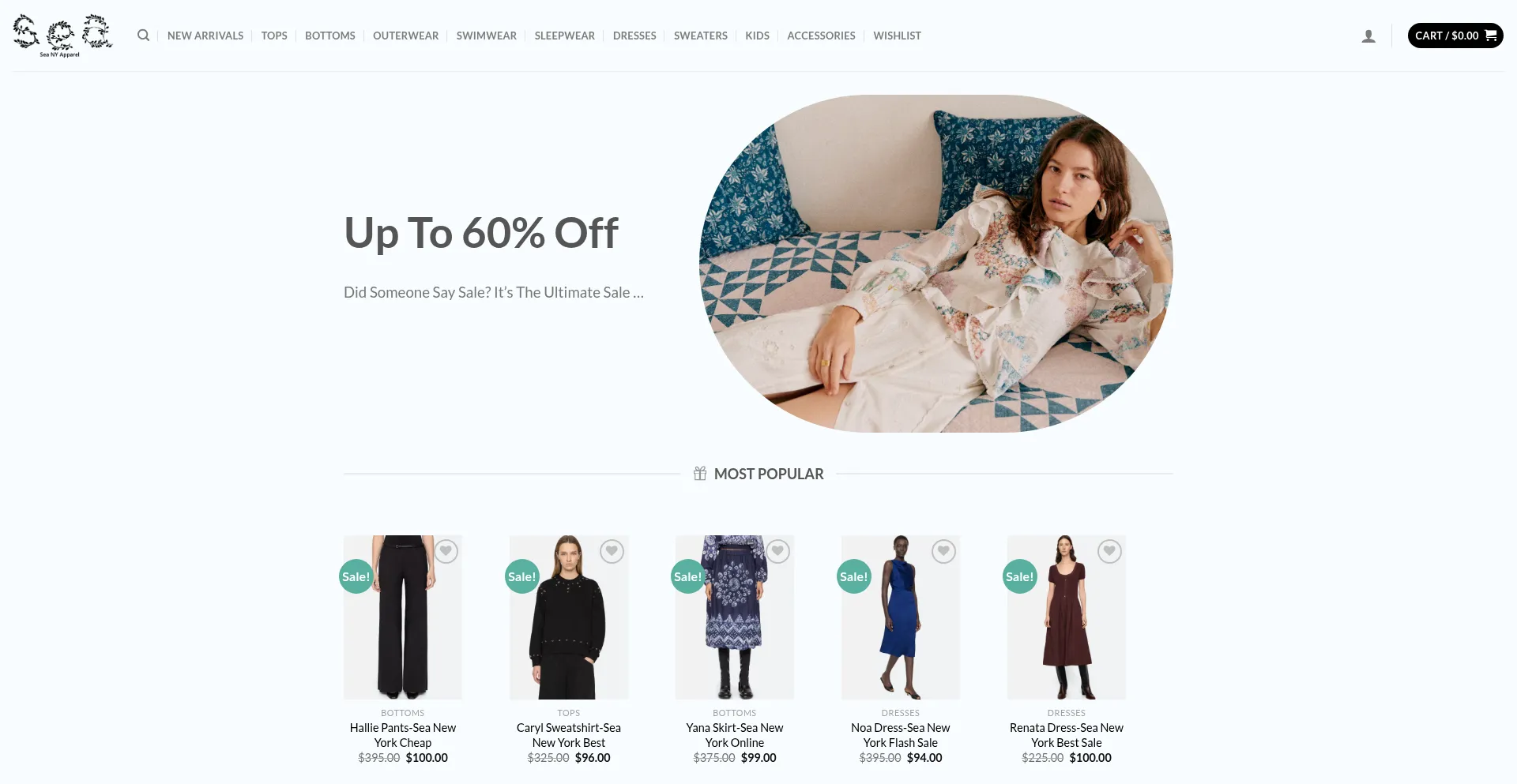 Website screenshot of Seanyapparel.com